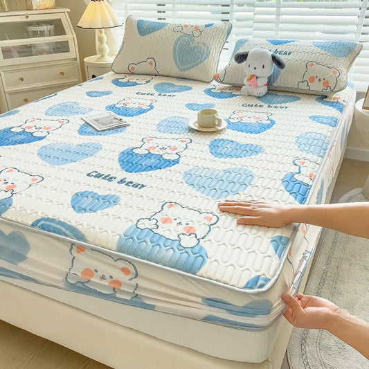 Ice silk latex cool mat three-piece set bed sheet summer bedspread single piece children baby air conditioning mat cool pad washable