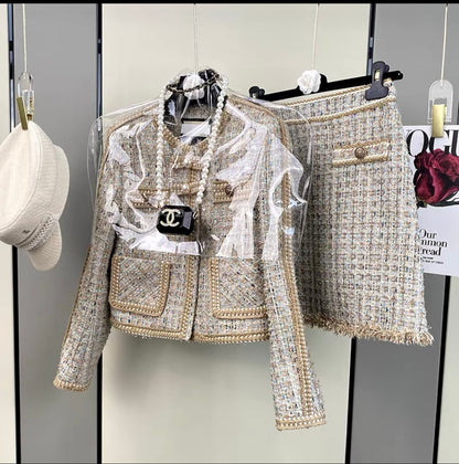 Xiaoxiangfeng Suit Women's 2023 New Spring and Autumn Suit Royal Sister Fashion Light Luxury Celebrity High-Quality Woolen Two-piece Set