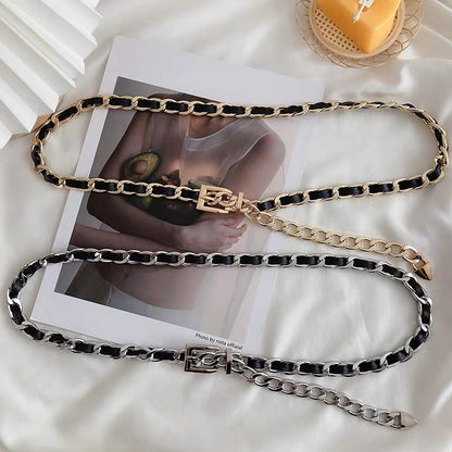 Chain women summer new versatile fashion with jeans trendy contrasting color jk dress accessories ins style belt