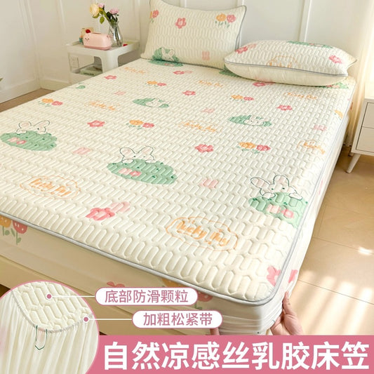 Ice silk latex cool mat three-piece set bed sheet summer bedspread single piece children baby air conditioning mat cool pad washable