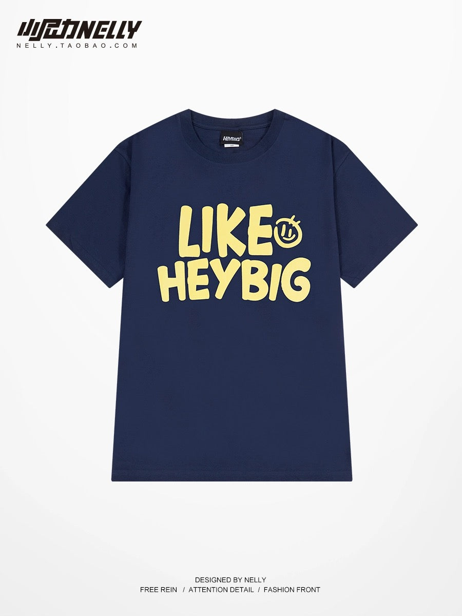 College style letter printed short-sleeved T-shirt, simple and versatile summer top, loose and casual, round neck, half-sleeved, trendy for men and women