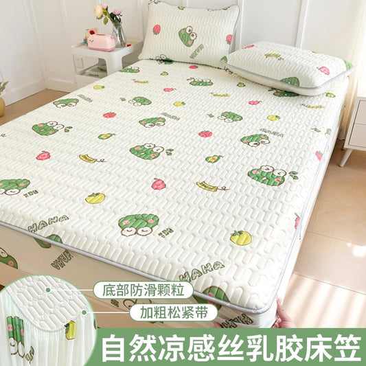 Ice silk latex cool mat three-piece set bed sheet summer bedspread single piece children baby air conditioning mat cool pad washable