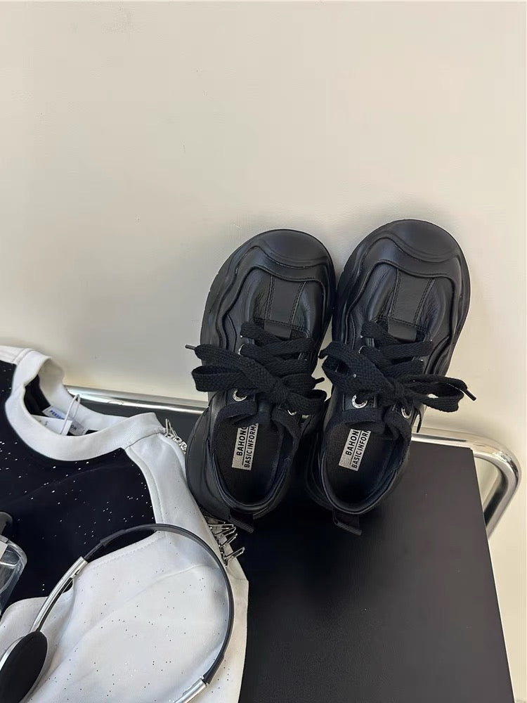 Bo Xiangni Cute Cute Daddy Shoes Women's 2023 Autumn New Thick-soled Lightweight Loafers Casual Versatile Popular Sports Shoes