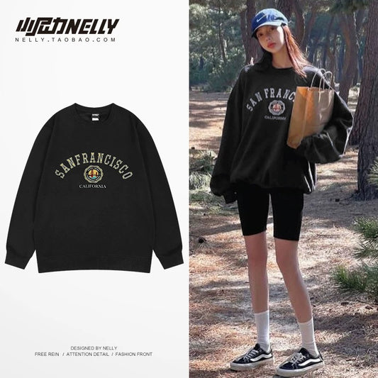 oversize sweatshirt men's heavyweight autumn ins fashion brand high street autumn clothes Zhongshan factory spring and autumn hooded long-sleeved t-shirt