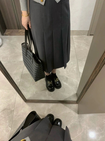 Korean college style autumn suit with a set of elegant knitted sweater cardigan coat skirt two-piece set