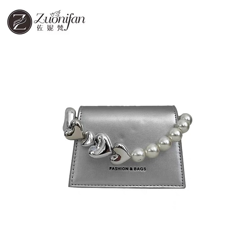 Bag women's summer 2023 new fashion all-match pearl chain mobile phone bag high-grade texture niche Messenger bag small bag