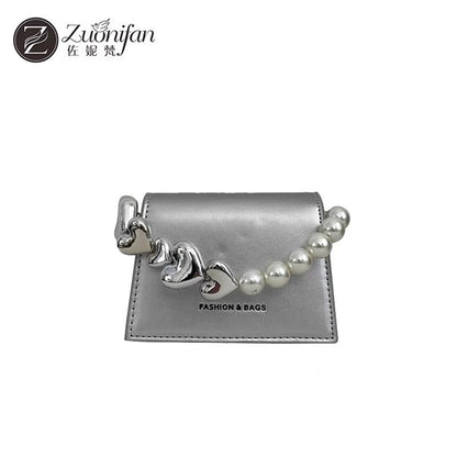 Bag women's summer 2023 new fashion all-match pearl chain mobile phone bag high-grade texture niche Messenger bag small bag