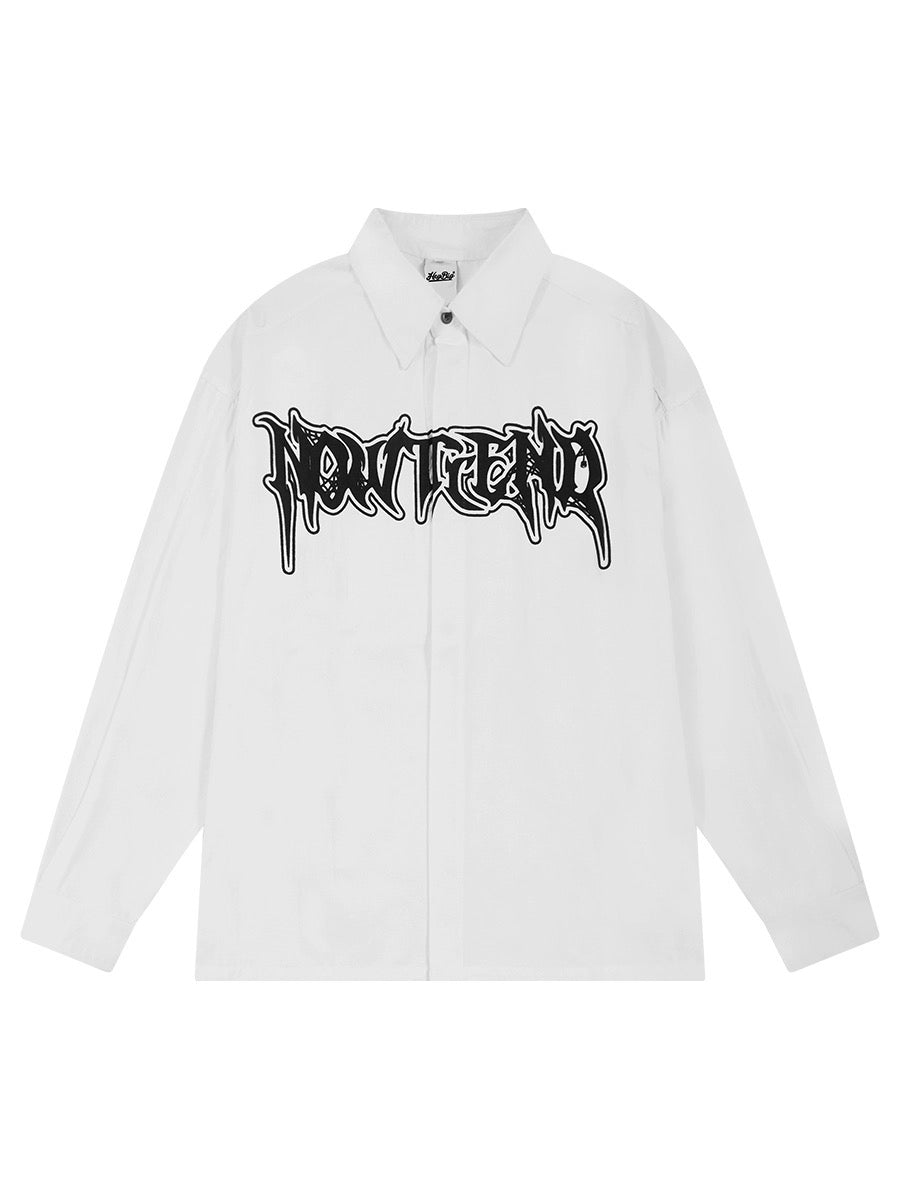 Summer Japanese graffiti long-sleeved shirt men's trendy brand loose ins large size Korean trend casual shirt jacket