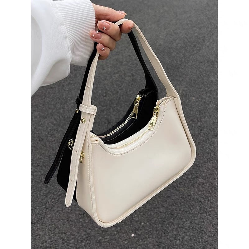 Bag women's 2023 new summer high-end texture niche versatile this year's popular French white one-shoulder armpit bag