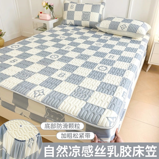 Ice silk latex cool mat three-piece set bed sheet summer bedspread single piece children baby air conditioning mat cool pad washable