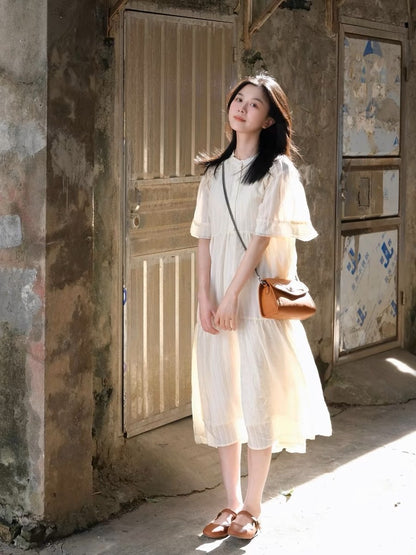 French gentle style skirt for women with summer pear-shaped figure, high-end temperament, slim dress, fairy-like and super-fairy style D468