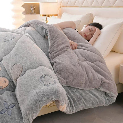 Coral fleece blanket lamb fleece quilt thickened winter single student dormitory milk flannel blanket bed