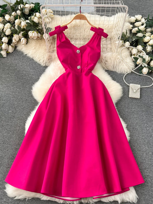 Light luxury lady banquet high-end palace style dress temperament V-neck waist slimming high-end exquisite dress