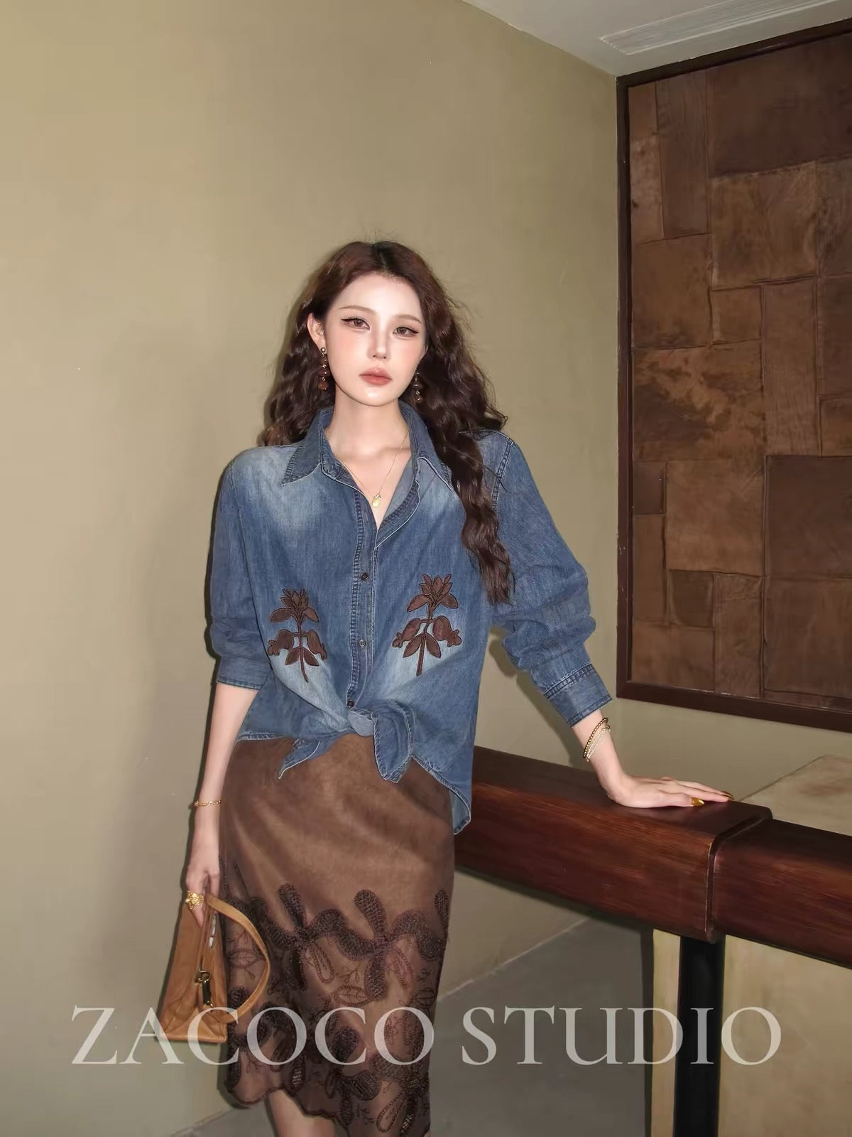 ZACOCO Women's Vintage Denim Long-Sleeve Jacket (2026 New Arrival) – Loose, Slimming, Stylish, Casual, and Versatile