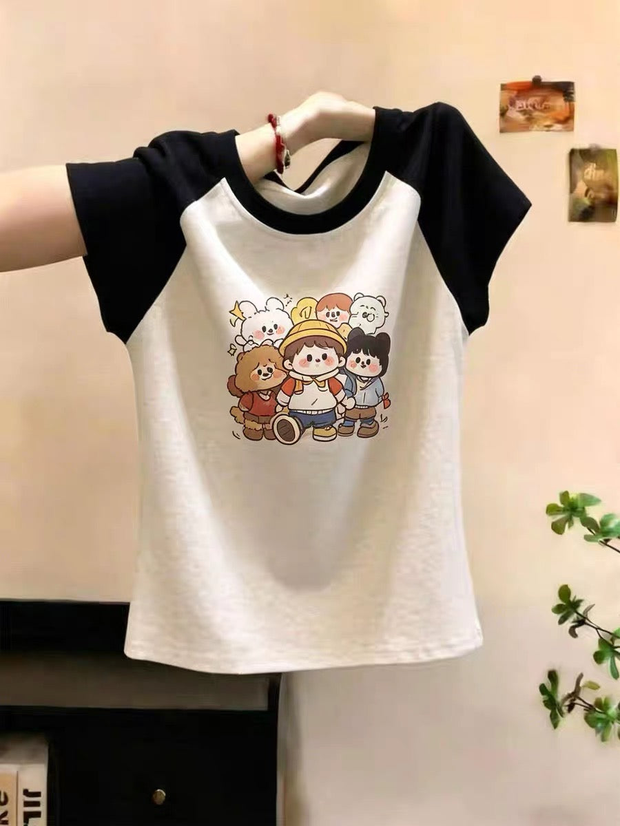 Shenzhen Nanyou Brand Women's Clothing - Short-Sleeve T-Shirt with Straight Shoulders - New Summer Design, Slim Fit, Niche Top