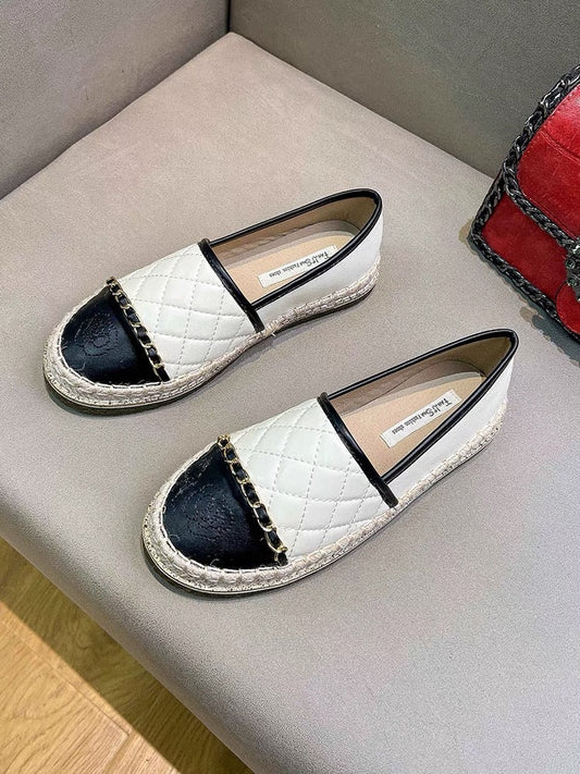 Uncle MJ straw woven round toe fisherman shoes women's new splicing fashion all-match thick bottom comfortable casual loafers