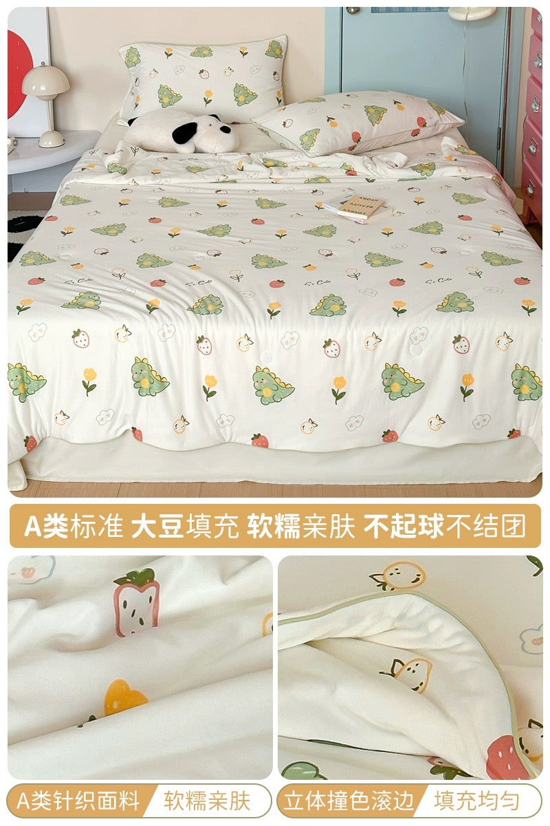 Class A soybean fiber knitted cotton summer cool quilt machine washable summer children's thin quilt spring and autumn summer air conditioning quilt