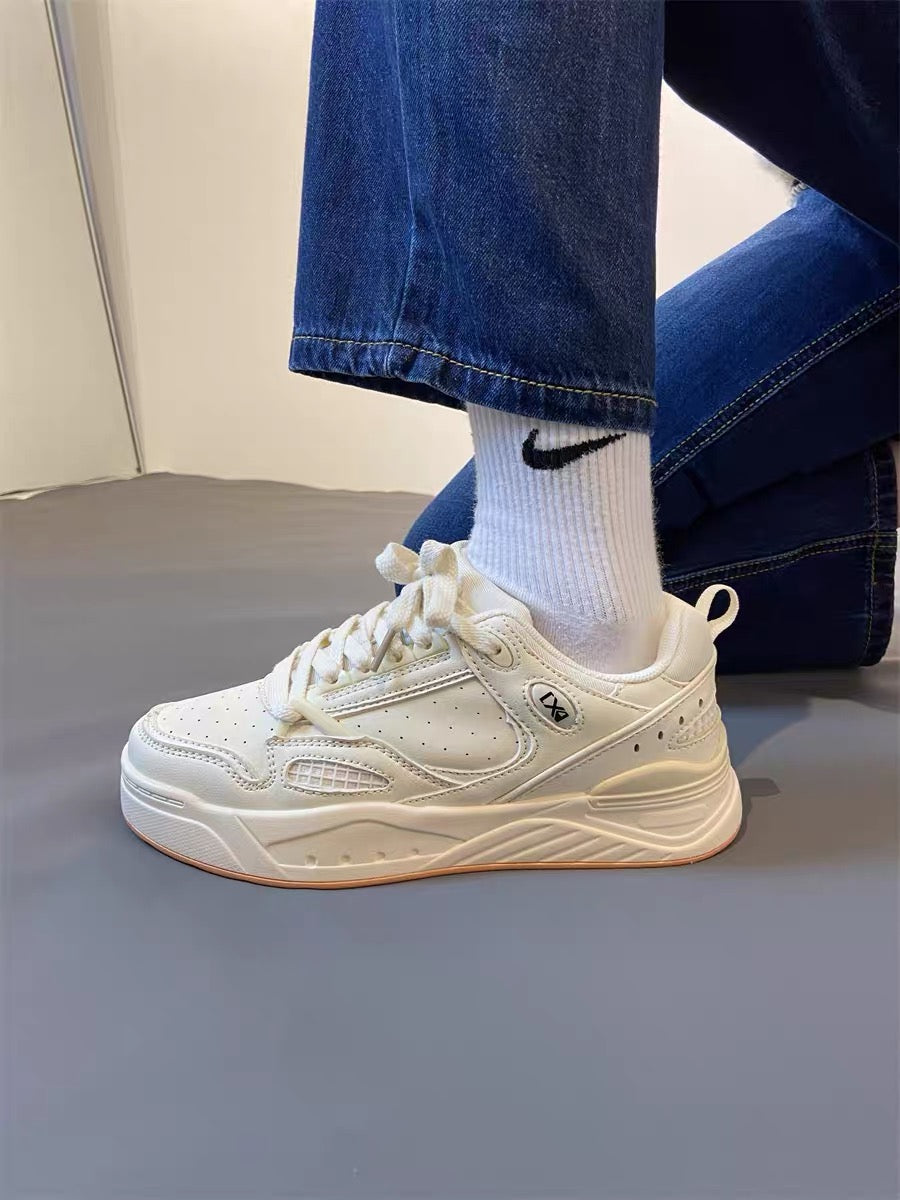ins internet celebrity casual couple chic lightweight breathable thick-soled sneakers for female students versatile white shoes for men