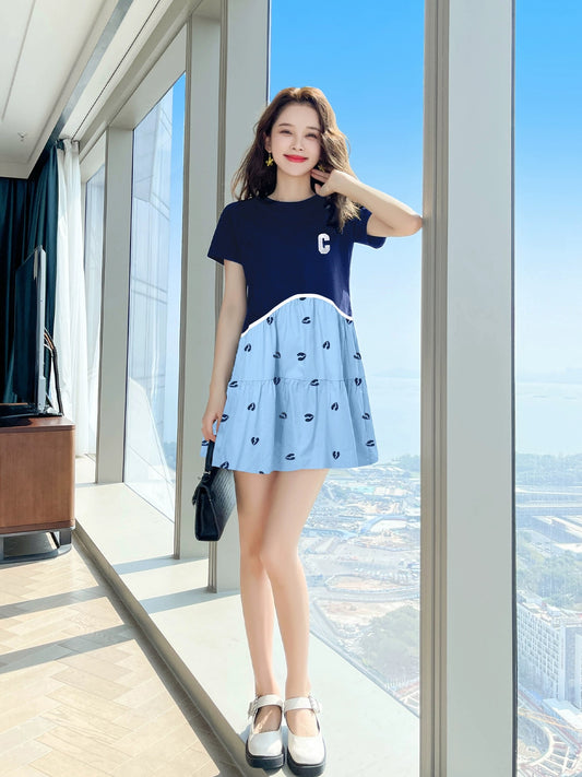 2024 summer new style niche design dress summer popular foreign style high-end temperament skirt for women petite