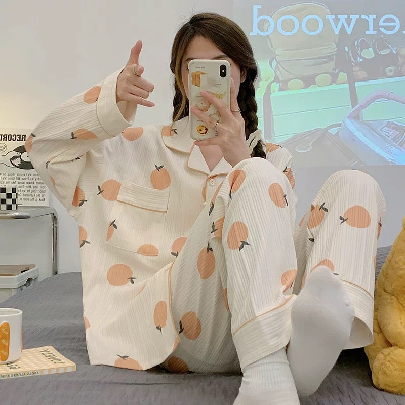 Pajamas for women Spring Autumn Winter Cotton Long Sleeve 2024 New Style Student Sweet and Cute Ladies Home Clothes Set