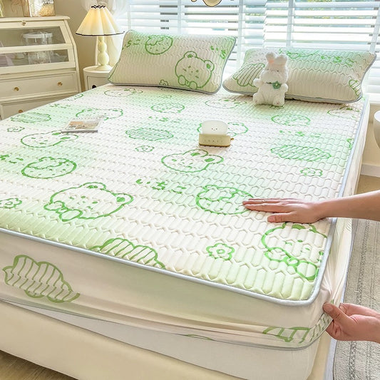 Ice silk latex cool mat three-piece set bed sheet summer bedspread single piece children baby air conditioning mat cool pad washable
