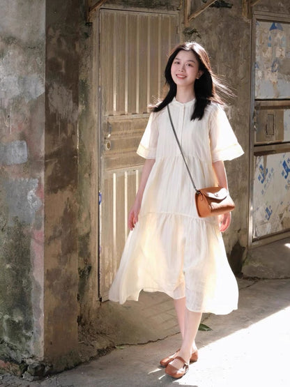 French gentle style skirt for women with summer pear-shaped figure, high-end temperament, slim dress, fairy-like and super-fairy style D468