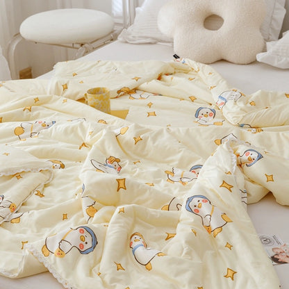 Class A soybean fiber knitted cotton summer cool quilt machine washable summer children's thin quilt spring and autumn summer air conditioning quilt