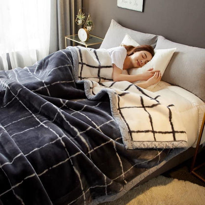 Winter Raschel blanket extra thick plus velvet bed cover blanket quilt wedding coral flannel nap blanket single