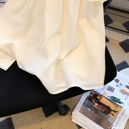Clearance sale, first-line brand counters, shopping malls, withdraw the label-cut women's clothing, ruffled flying sleeves, loose babydoll shirts for women