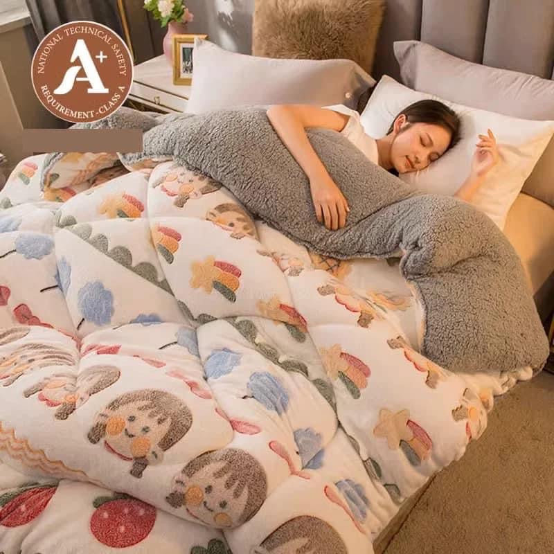 Coral fleece blanket lamb fleece quilt thickened winter single student dormitory milk flannel blanket bed