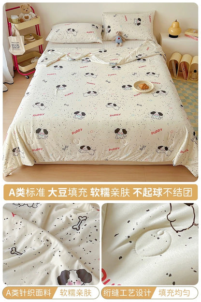 Class A soybean fiber knitted cotton summer cool quilt machine washable summer children's thin quilt spring and autumn summer air conditioning quilt