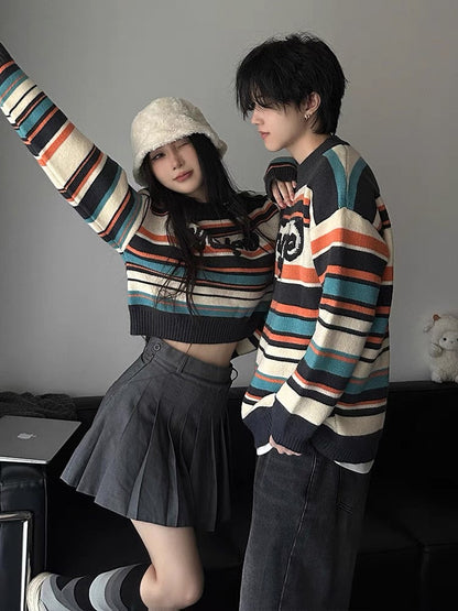 Different couple sweaters autumn and winter 2023 new trendy early autumn and winter high-end lazy style bottoming shirt (S0218)