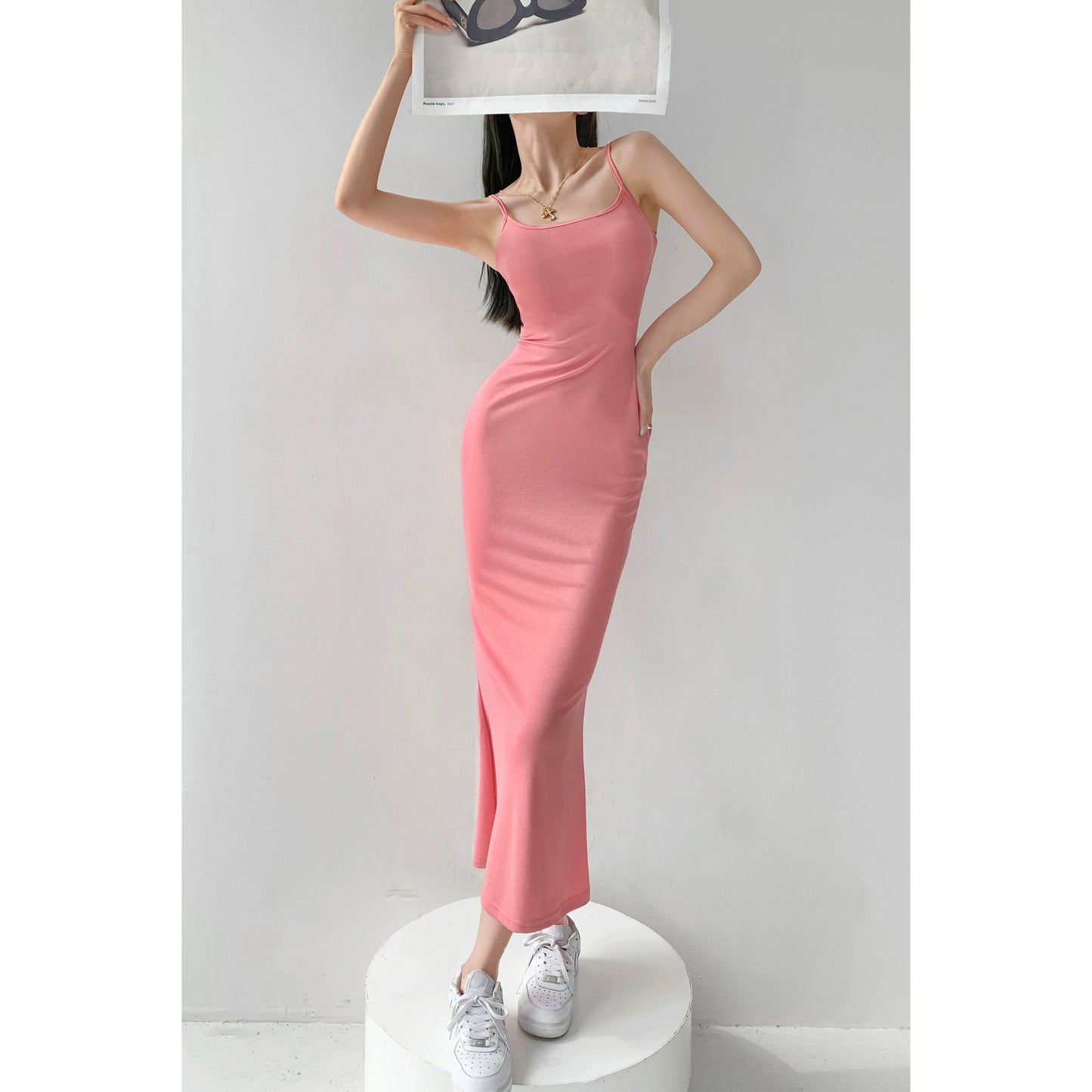 Pure desire sexy figure hot girl suspender dress female spring and autumn inner wear slim elastic hip fishtail long skirt trend