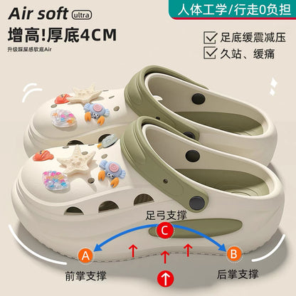Women's Summer 2026 Platform Clogs – Non-Slip, Arch-Supporting, Suitable for Outdoor Wear with a "Cloud-Like" Cushioned Feel