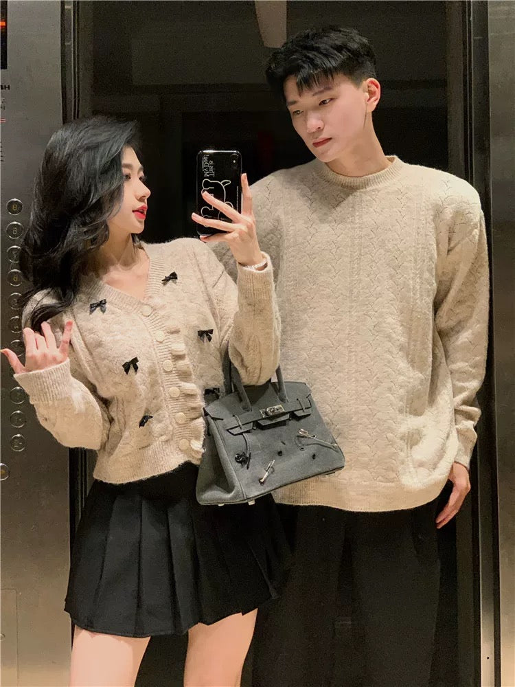 Couple wear autumn and winter 2023 new ins super hot sweater for men and women Korean version loose French sweater jacket trendy brand