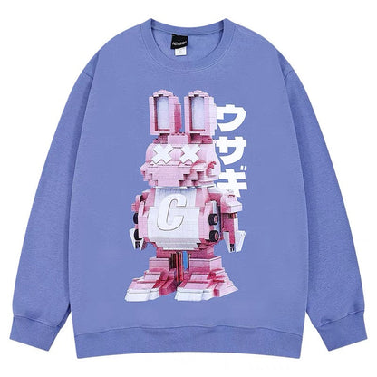 Sweater oversize high street men's spring and autumn 2023 new loose round neck hoodless American trendy brand ins long sleeves (N0927)