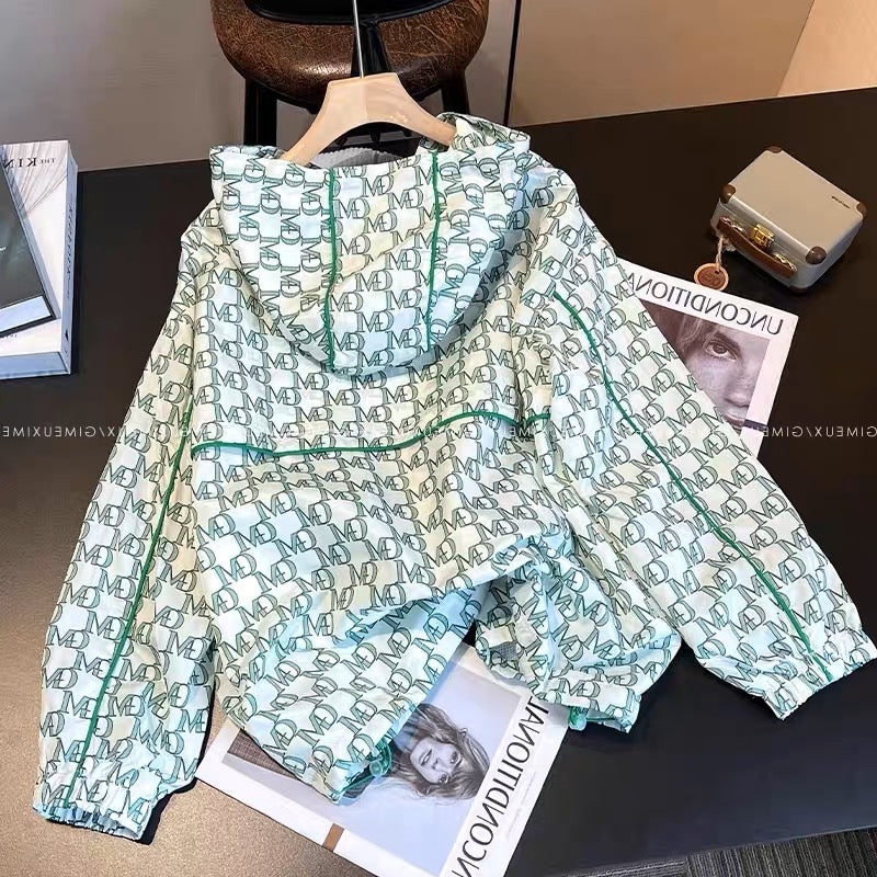 High-end sense of small fragrance casual sports sunscreen suit men and women summer fashion foreign style age-reducing two-piece suit