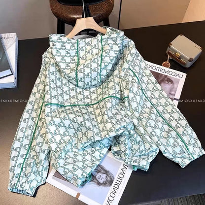 High-end sense of small fragrance casual sports sunscreen suit men and women summer fashion foreign style age-reducing two-piece suit