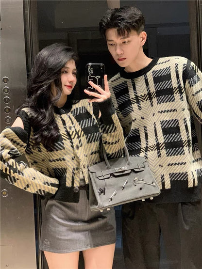 Couple wear autumn and winter 2023 new ins super hot sweater for men and women Korean version loose French sweater jacket trendy brand