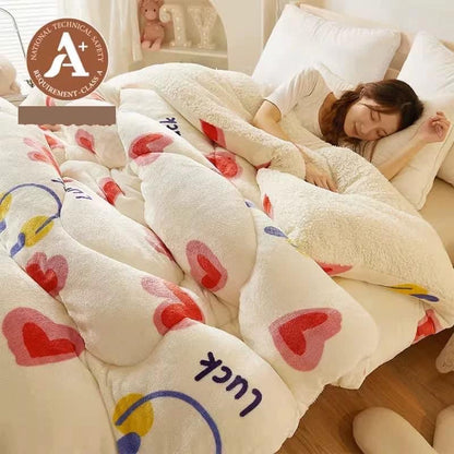Coral fleece blanket lamb fleece quilt thickened winter single student dormitory milk flannel blanket bed