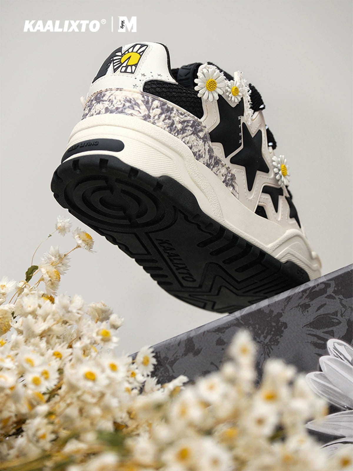 KAALIXTO&MEDM co-branded authentic black national fashion brand star shoes autumn and winter new Internet celebrity bread shoes