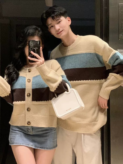 Couple wear autumn and winter 2023 new ins super hot sweater for men and women Korean version loose French sweater jacket trendy brand