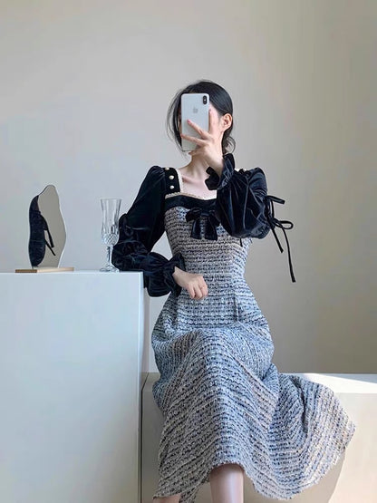 Autumn women's clothing 2023 new French style light and sophisticated style socialite royal sister's waist-slimming temperament slimming western style early autumn dress