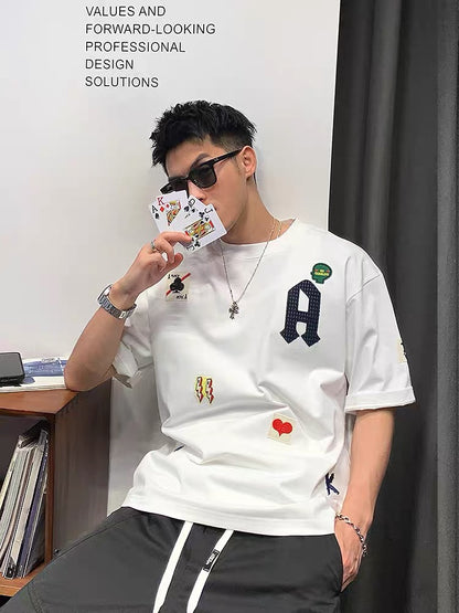 Xu Tailang American fashion brand trend short-sleeved T-shirt men's summer Korean version handsome versatile half-sleeved 2023 new T-shirt