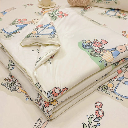 Class A soybean fiber knitted cotton summer cool quilt machine washable summer children's thin quilt spring and autumn summer air conditioning quilt