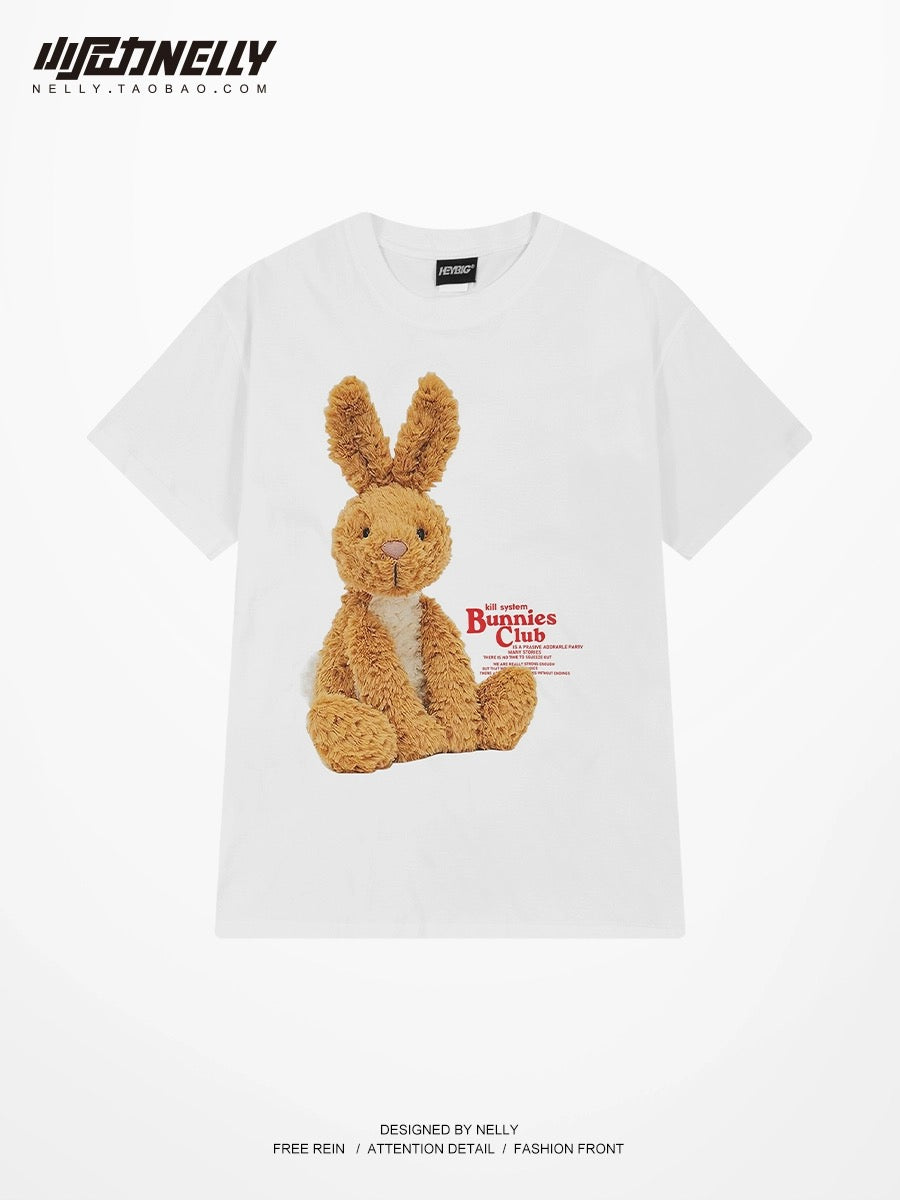 ins Harajuku style Hong Kong style short-sleeved T-shirt bf loose Korean version 2024 spring and summer student chic Hong Kong style tops for men and women