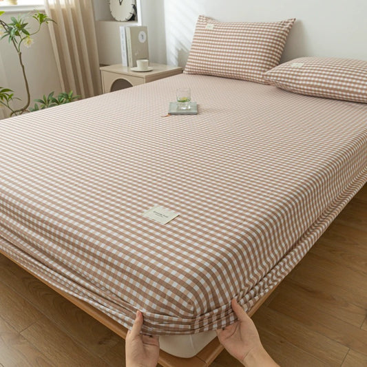 Cotton bed sheet single piece pure cotton bed cover dust cover summer children single mattress anti-slip protective cover three-piece set