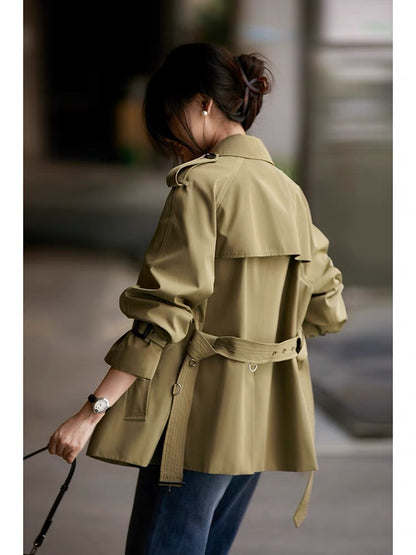 Xiaohange Kochi imported high-density windproof and waterproof short lace-up windbreaker jacket FYB661458AG
