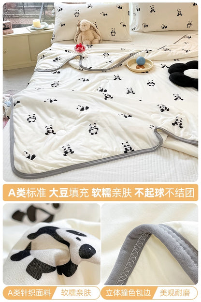 Class A soybean fiber knitted cotton summer cool quilt machine washable summer children's thin quilt spring and autumn summer air conditioning quilt