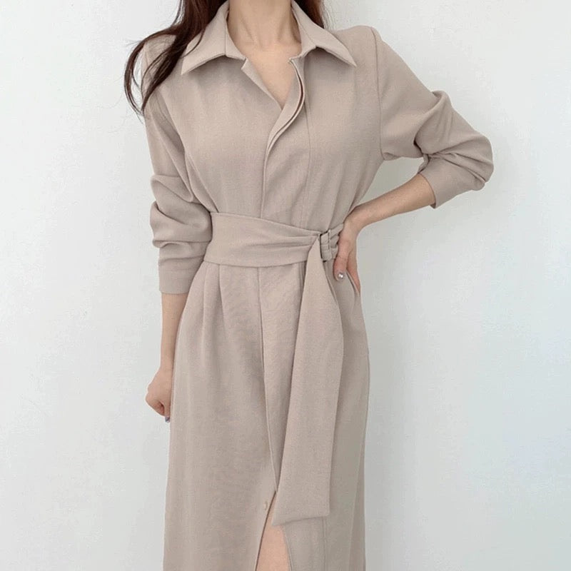2023 New Early Autumn New High-end, Western Style Age-Reducing Goddess Fan Chulian Dress Long Waist Slimming Skirt